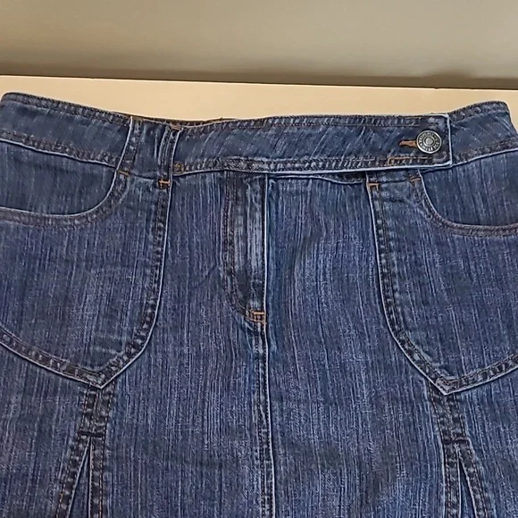 Vintage Tommy Hilfiger A-line jean 21" skirt 4 pockets medium wash size 10 - Picture 4 of 12